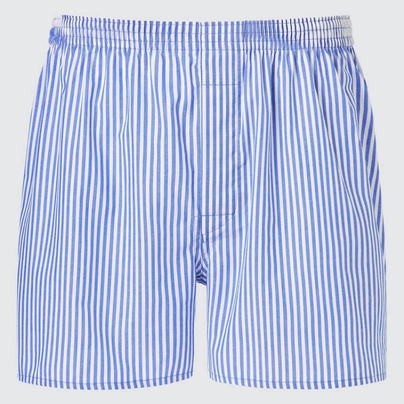 Pánské Spodní Prádlo Uniqlo Woven Pruhovaný Boxerské Blankyt | FTEJAYO-09