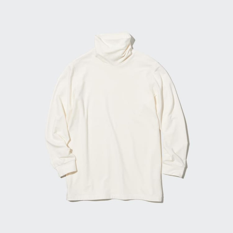 Pánské Topy Uniqlo Heattech Extra Warm Bavlněné Turtleneck Long Sleeved Thermal Bílé | AZPQSXJ-21