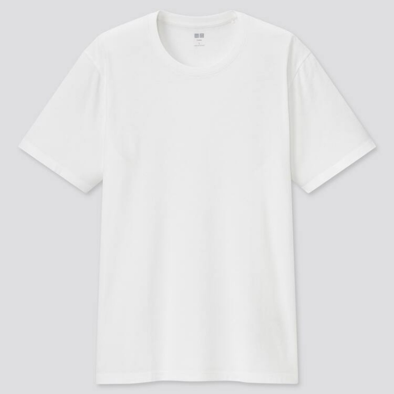 Pánské Tričko Uniqlo 100% Supima Bavlněné Crew Neck (2021 Season) Bílé | BUQPJAO-36