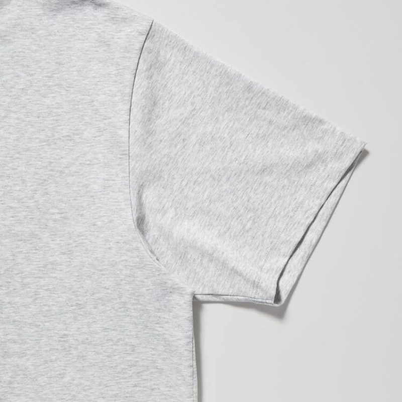 Pánské Tričko Uniqlo Airism Bavlněné Crew Neck Krátké Sleeved Šedé | SUIMYFW-98