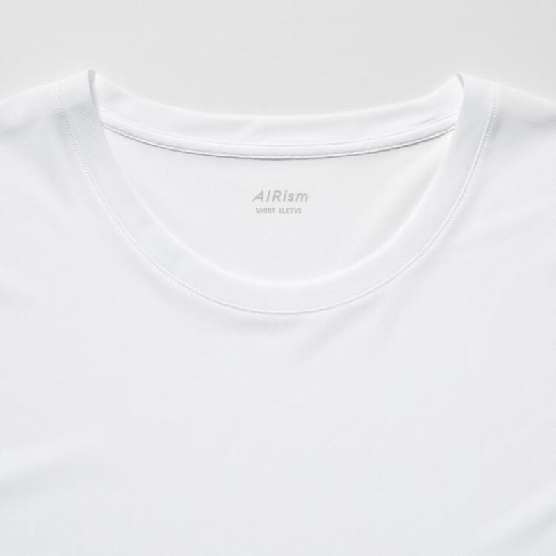 Pánské Tričko Uniqlo Airism Dry-ex Mesh Crew Neck Krátké Sleeved Bílé | VNDORLY-59