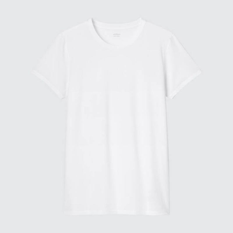 Pánské Tričko Uniqlo Airism Dry-ex Mesh Crew Neck Krátké Sleeved Bílé | VNDORLY-59