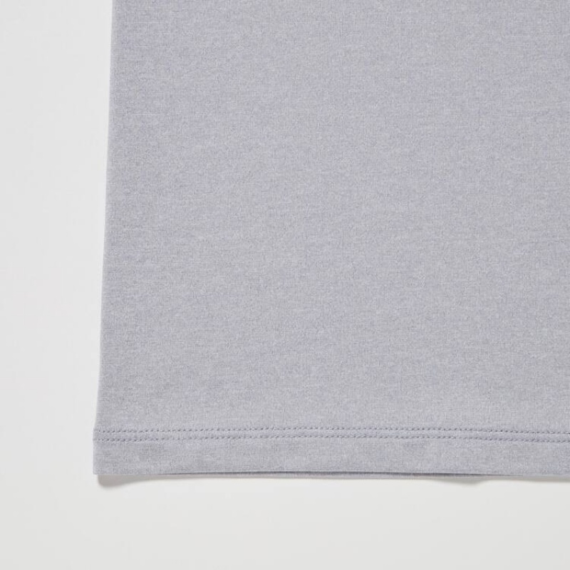 Pánské Tričko Uniqlo Airism Heather Crew Neck Krátké Sleeved Světle Šedé | WHKTSQB-93