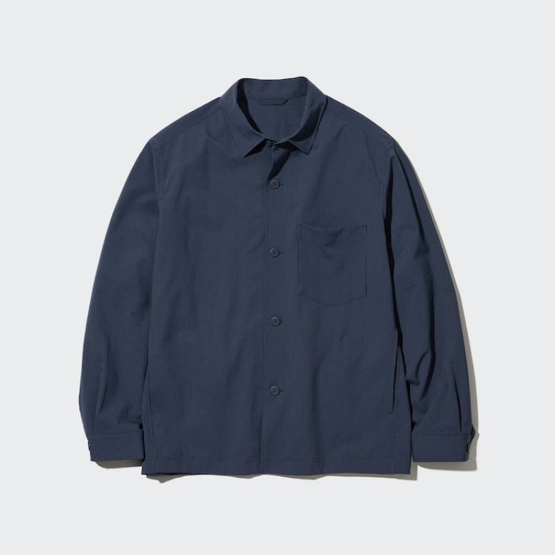 Pánské Tričko Uniqlo Airsense Ultra Light Seersucker Blankyt | XFYEMWL-09