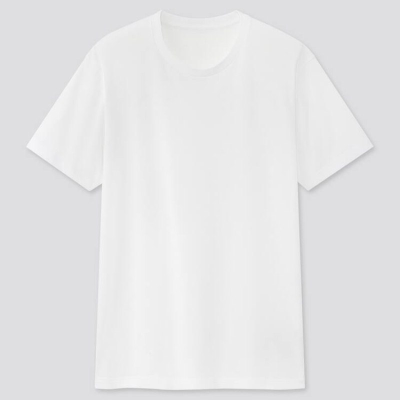 Pánské Tričko Uniqlo Dry Crew Neck (2021 Season) Bílé | UZODGLQ-81