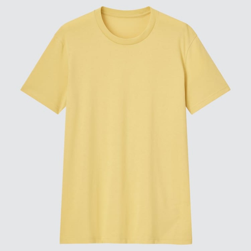 Pánské Tričko Uniqlo Dry Crew Neck Žluté | TYQZHDP-43