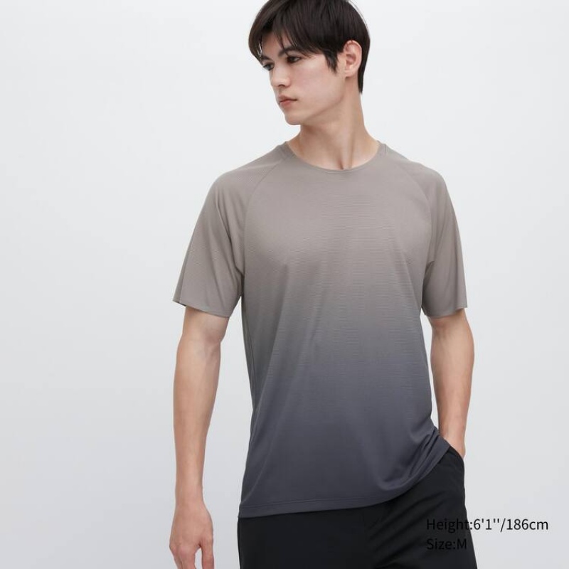 Pánské Tričko Uniqlo Dry-ex Crew Neck Šedé | ROAJYWF-73