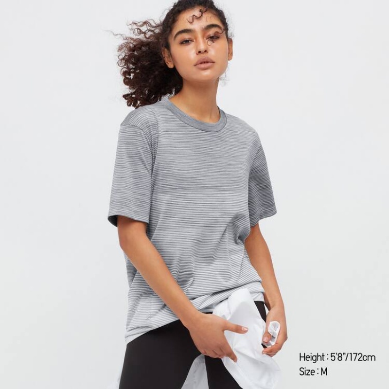 Pánské Tričko Uniqlo Dry-ex Crew Neck Šedé | SAUVPMX-72