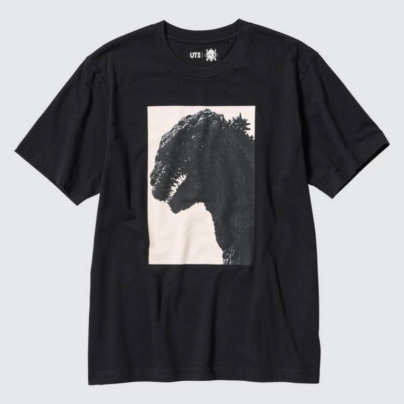 Pánské Tričko Uniqlo Hideaki Anno Ut Grafická (Godzilla) Černé | MBUWEGX-72