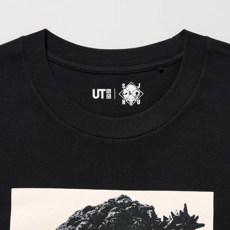 Pánské Tričko Uniqlo Hideaki Anno Ut Grafická (Godzilla) Černé | MBUWEGX-72