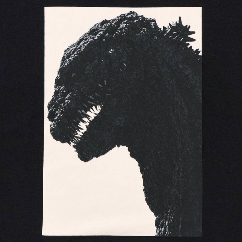 Pánské Tričko Uniqlo Hideaki Anno Ut Grafická (Godzilla) Černé | MBUWEGX-72