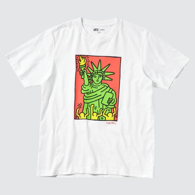 Pánské Tričko Uniqlo Keith Haring Ut Grafická Bílé | BGEPWFX-42