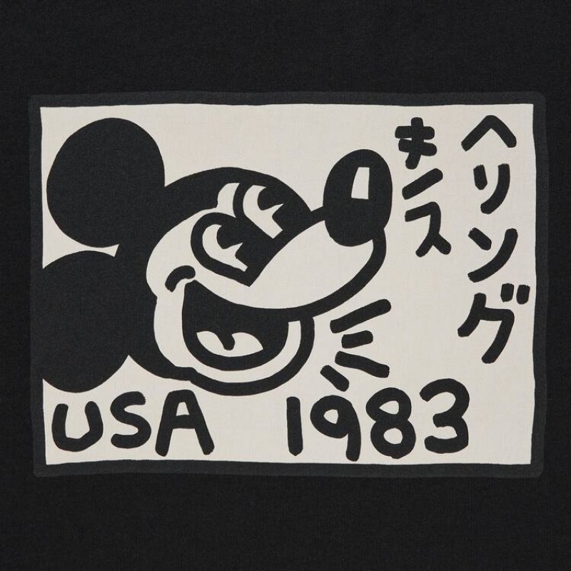 Pánské Tričko Uniqlo Mickey X Keith Haring Ut Grafická Černé | ETHRYXK-42