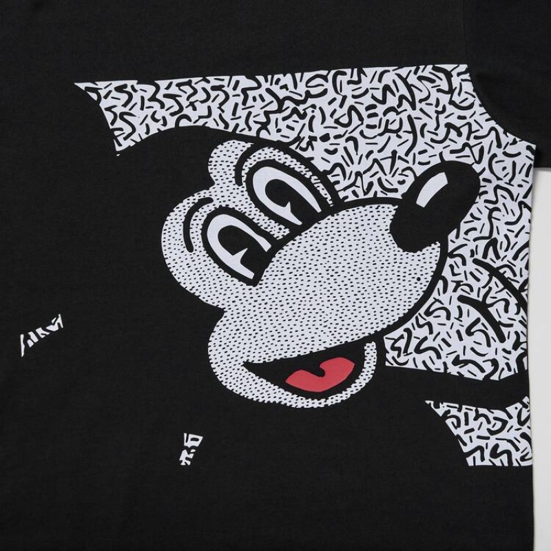 Pánské Tričko Uniqlo Mickey X Keith Haring Ut Grafická Černé | LGXHFKJ-53