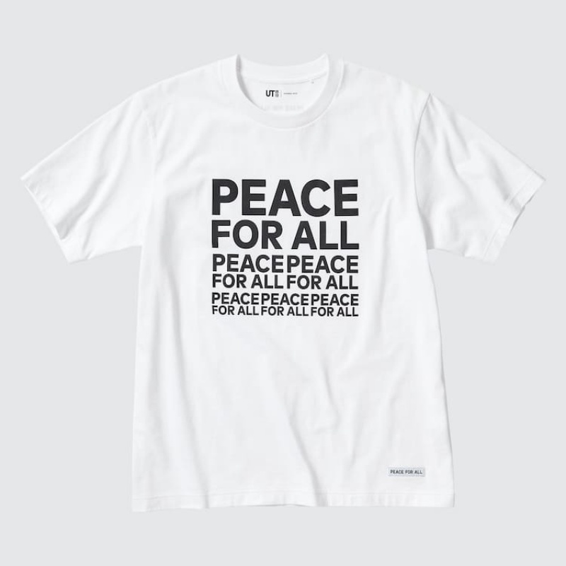 Pánské Tričko Uniqlo Peace For All Ut Grafická (Kashiwa Sato) Bílé | TMLRJXK-01