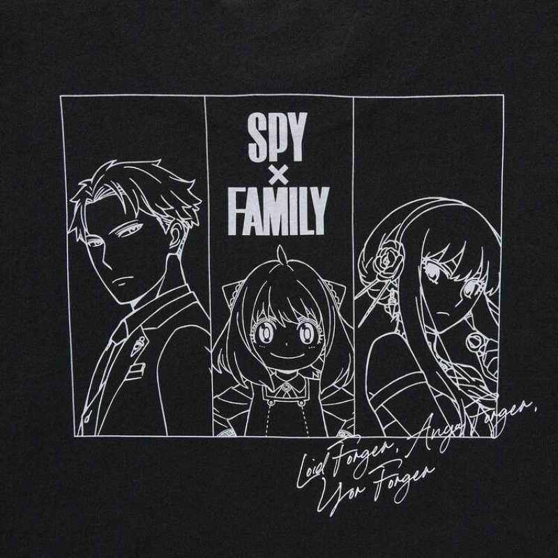 Pánské Tričko Uniqlo Spy X Family Ut Grafická Černé | VYRTIZP-43