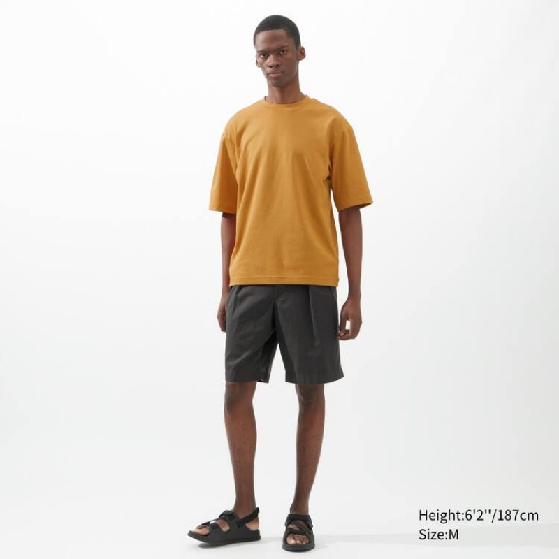 Pánské Tričko Uniqlo U Airism Bavlněné Crew Neck Oversized Fit Half Sleeved Oranžové | UMFXYES-68