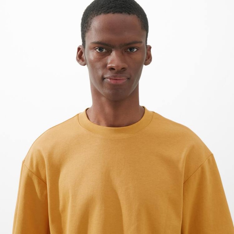 Pánské Tričko Uniqlo U Airism Bavlněné Crew Neck Oversized Fit Half Sleeved Oranžové | UMFXYES-68