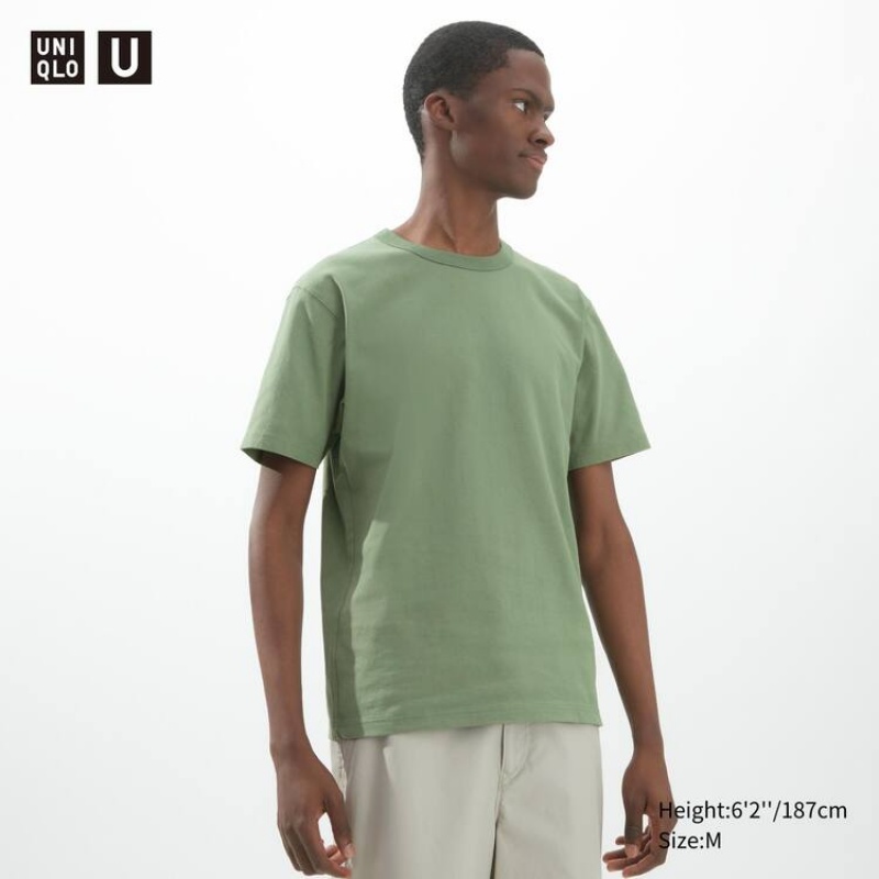 Pánské Tričko Uniqlo U Crew Neck Zelene | YLEFMVD-06