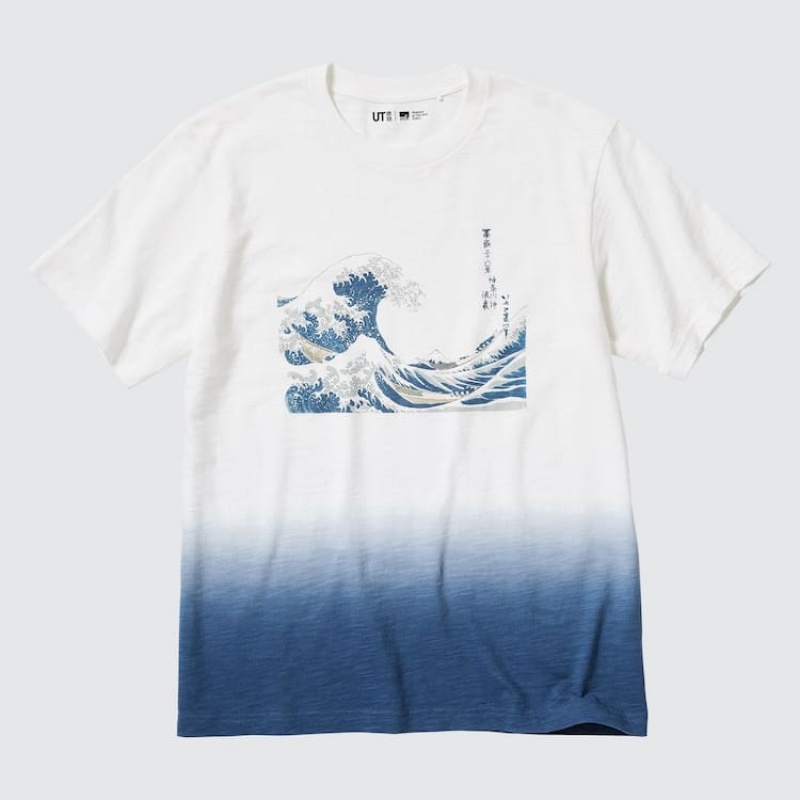 Pánské Tričko Uniqlo Ukiyo-e Archive Ut Grafická Bílé | KMGJBTZ-69