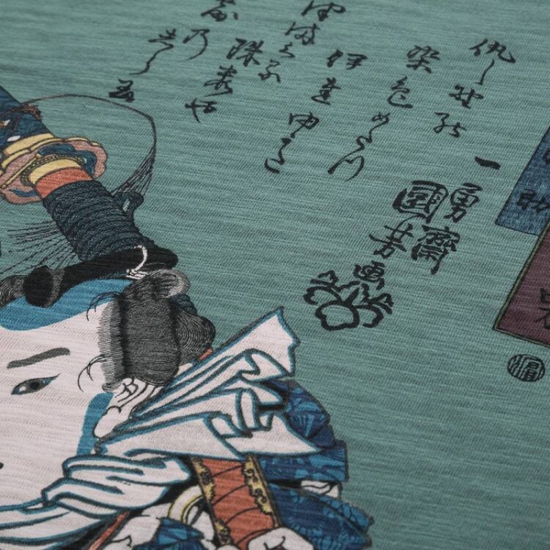 Pánské Tričko Uniqlo Ukiyo-e Archive Ut Grafická Zelene | DIOTQXF-20