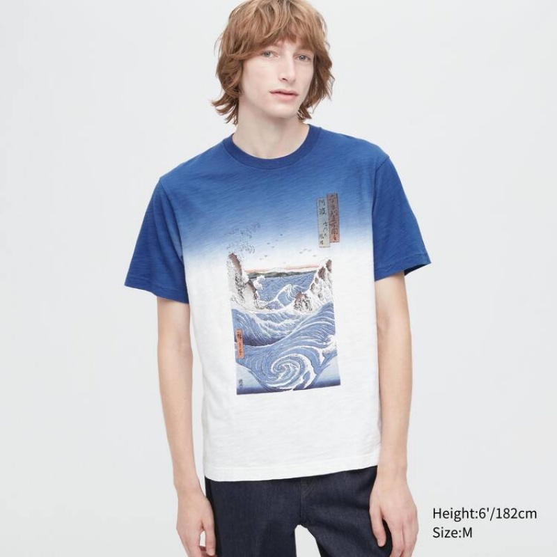 Pánské Tričko Uniqlo Ukiyo-e Archive Ut Grafická Blankyt | YKVWNBH-06