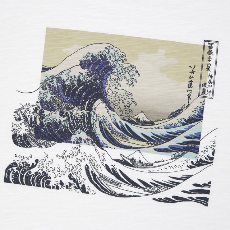 Pánské Tričko Uniqlo Ukiyo-e Masters Ut Grafická Bílé | HXCBWFK-68