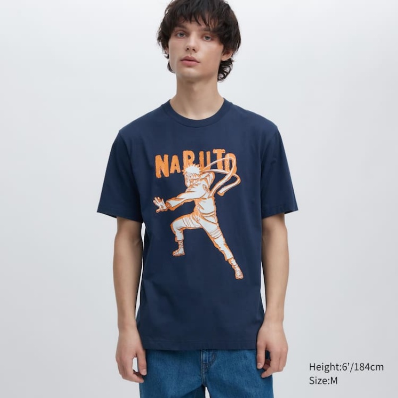 Pánské Tričko Uniqlo Ut Archive Naruto Grafická Tmavě Blankyt | NHIRPVW-73